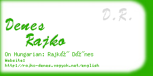 denes rajko business card